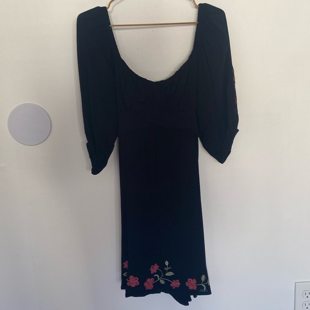 Black dress with flower prints